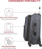 SwissGear Sion Softside Expandable Luggage, Dark Grey, Carry-On 21-Inch
