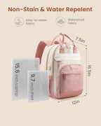 LOVEVOOK Backpack for Women,Laptop Backpack Women,Fits 15.6 Inch Laptop Bag,School Backpacks,Fashion Travel Work Anti-theft Bag,Waterproof Business Computer College Backpack Purse,Beige-Pink-Pink