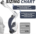 R10 Full Face Snorkel Mask Adults, Snorkeling Mask Gear for Adults&Kids, Fully Enclosed CO2 Transportation Solution, Silicone Bonding Anti-Leak&Anti-Fog, Foldable for Portability