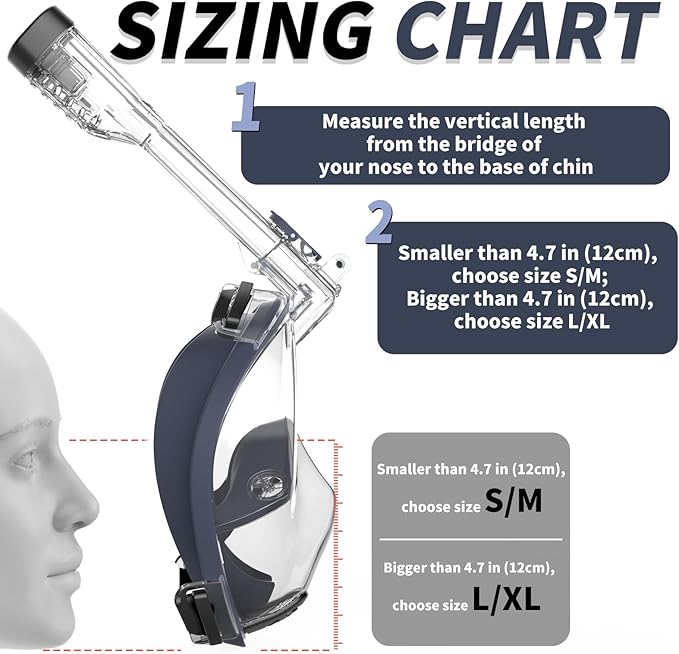R10 Full Face Snorkel Mask Adults, Snorkeling Mask Gear for Adults&Kids, Fully Enclosed CO2 Transportation Solution, Silicone Bonding Anti-Leak&Anti-Fog, Foldable for Portability