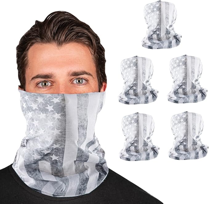 S A Company 5-Pack UV Face Shield | UV 30+ Multipurpose Neck Gaiter Balaclava for Adults