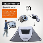 EchoSmile Instant Pop Up Camping Tent, 2/4/6 Person, Easy Setup Tent, Water Resistant Dome, Portable with Carry Bag