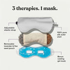 ASUTRA Silk Eye Pillow for Sleep, Silver - Filled w/Lavender Buds & Flax Seeds, Weighted Eye Mask, Meditation & Light Blocking Blindfold, Cooling Gel Mask Included