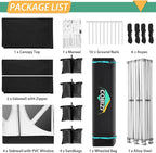 COBIZI 13x26 Pop up Canopy Tent 13x26 Canopy with 6 Sidewalls Waterproof Heavy Duty Commercial Canopy Tent for Parties Outdoor Garden Gazebo, Carry Bag with Wheel(13x26ft, Black)