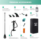 10’6’’ Portable Inflatable Stand Up Paddle Board (SUP) for Adults and Youth with Non-Slip Deck – Complete Accessories Kit, Perfect for Fishing, Yoga, Fitness & Family Fun