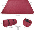 REDCAMP Large Waterproof Stadium Blanket for Cold Weather, Soft Warm Fleece Camping Blanket Windproof for Outdoor Sports, Red