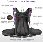 Insulated Hydration Backpack Pack with 3L BPA Free Leak Proof Water Bladder, Large Storage Lightweight Hiking Daypack with Waist Pouches & Cooler Layer, for Running, Biking, Camping, Festival