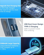 Neck Fan with Cooling Plate,5500mAh Neck Fans that Blow Cold Air Rechargeable Battery Operated,USB-C Bladeless Air Conditioner Cooling Plate AC Cooler,Quiet Head Wearable Hangs Around Neck Device Blue