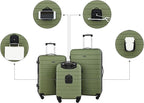 Wrangler Smart Spinner Hardside Luggage, 22-Inch Carry-On, Olive Green