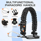 40 oz Insulated Water Bottle with Straw& Spout 2-in-1 Lid, Triple Wall Vacuum Stainless Steel Cold 48H, Leak Proof Sports Metal Flask Jug with Paracord Handle, Black