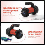 AlpsWolf Camping Lantern Rechargeable, 2 Pack Same LED Flashlight Spotlight Lantern with 800LM, 3600 Capacity Powered, Red Portable Bright Camping Light for Outdoor Hiking, Power Outages