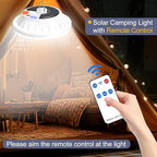 2 Pack Solar Camping Lantern with Remote 4000LM Rechargeable Hanging Light Portable LED Camping Lights IPX4 Waterproof Tent Lights Solar Lanterns for Power Outages, Emergency, Hurricane