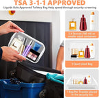 AURUZA Clear Makeup Bag,Portable Travel Toiletry Bags with Zipper, TSA Approved Clear Organizer Bags, PVC Cosmetic Pouch for Airport Airline Compliant