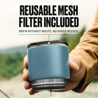 Nest Pour Over Coffee Kit | Coffee Maker for Camping | All-In-One Travel Pour Over | Transportable Dripper, Two 10oz Stainless Steel Travel Mugs | Compact Storage & Adventure Ready | Everglade
