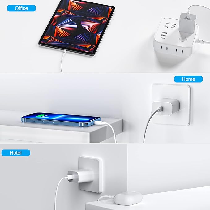 USBC Charger Block for iPhone 17 Charging Plug,MFI Certified Fast USB C Wall Cube 4Pack Power Adapter for iPhone 17/Air/16/16E Pro/Plus/Pro Max/15/14/13/12/11,for iPad Air/Mini USB-C Charge Brick Box