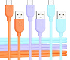 Cable Matters 3-Pack Short USB A to USB C Cable 3ft in Orange Blue Purple, Support Apple CarPlay, Android Auto, USBA to USBC Charging Cable for iPhone 16/15 Pro Max Plus, Galaxy S23