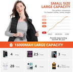 5V 2A/3A Battery Pack for Heated Vest Heated Jacket, 12000mAh Power Bank for Heated Apparel with LED Display with 7.4V DC Port