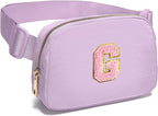 Gitus Initial Belt Bag Fanny Pack Crossbody Bag for Girls Birthday Gifts Age 8-10 Teen Girl Gifts Trend Stuff Personalized Letter Gifts for Daughter Sister (Lavender-G)