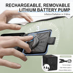 Queen Air Mattress wit with 1300mAh Battery Powered Pump,18"Raised Super soft and comfortable Dutch velvet fabric750lbs Support Portable Inflatable Mattress,Air Bed for Camping, Home and Guest-Green