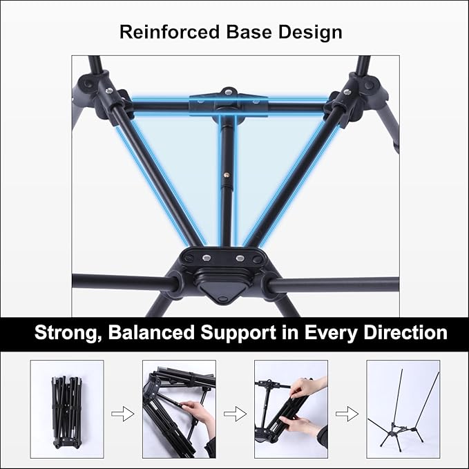 Wildhiker Portable Compact Folding Camping Chairs – Lightweight High Back with Pillow, Deep Recline, ArmPads, Side Pockets-for Motorcycle, RV, Backpacking,Travel，Festival – Black