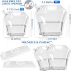 4 Pack Collapsible Water Jugs, 1.3/2.6 Gallon - Freezable, BPA Free Clear Plastic Water Bag with Handle for Outdoor, Camping, Emergency, Hiking - Leakproof Collapsible Water Container Bags(4 x 10L)