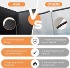 2 Pieces Grease Splatter Guard 2 Sided Foldable Stainless Steel Splatter Guard Oil Splash Guard for Grease Stainless Steel Backsplash for Stove Frying Pan Splatter Guard (Black, 15.7" X 15.7")