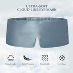 100% Mulberry Silk Sleep Mask, Large Size Travel Eye Masks for Side Sleepers, Adjustable Sleeping Mask for Women and Men, 100% Blackout Eye Mask for Sleeping Light Blue