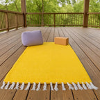 Open Road Goods Solid Color Mexican Yoga Blanket – Large Handwoven Throw for Yoga, Beach, Camping or Home – Soft and Durable Cotton Blend