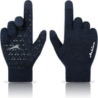 Achiou Winter Gloves, Glove for Men Women, Upgraded Touch Screen Texting Warm Running with Thermal Soft Knit Lining