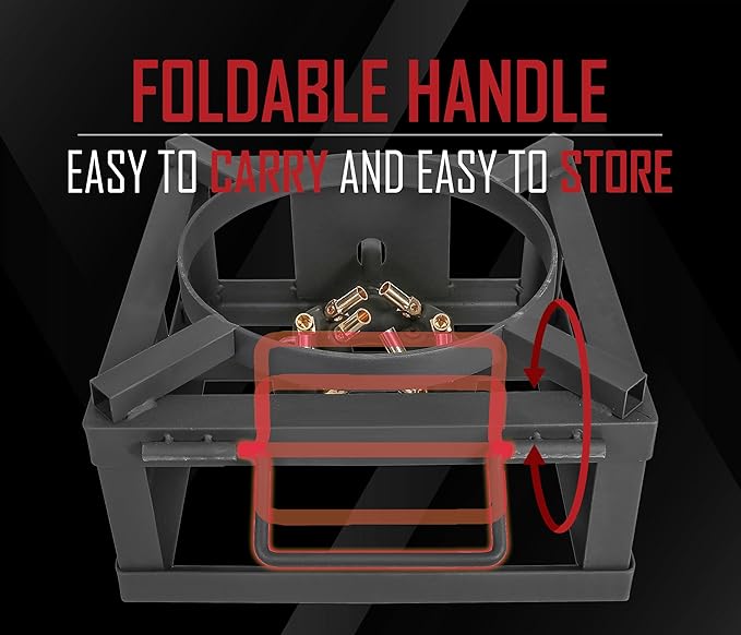 CONCORD THE WOK BLOCK 12" Single Propane Outdoor Burner with Built in Wok Ring. 45,000 BTU Great for Stir Frying, Camping, Use as a Side Burner, and More!