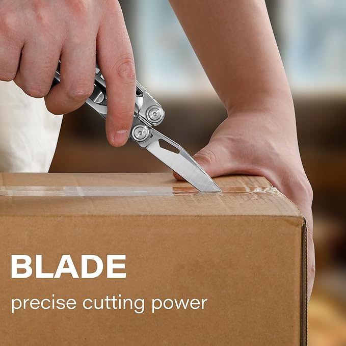 EDC Multitool, 21-in-1 Heavy-duty Stainless Steel Finish Multi Tool Pliers with Safety Locking | Seat Belt Cutter - Men's Gift Set Including Nylon Sheath for DIY, Home, Garden & Outdoors