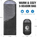 VENTURE 4TH Backpacking Sleeping Bag – XXL, Double and Single Sizes - Lightweight Warm & Cold Weather Sleeping Bags for Adults, Kids & Couples – Ideal for Hiking, Camping & Outdoor Adventures