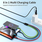 Travel Essentials 4 in 2 Multi Charging Cable, USB A/C Charging Cords with Dual Type-C, USB Cable Phone Charger Compatible with Most Cell Phones/Tablets and More (2Pack, 5FT)