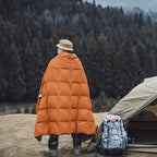 ONETIGRIS Down Camping Blanket for Cold Weather Packable Puffy Backpacking Lightweight Quilt Hiking Gardening Travel Beach Picnic (Orange)