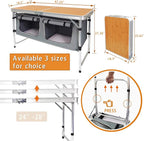Camp Field Camping Folding Aluminum Table with Adjustable Legs for Outdoor Travel Beach, Backyards, BBQ, Party and Picnic Foldable Table