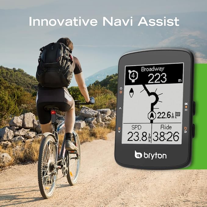 Bryton Rider 460 Sensor Bundle 2.6 Inch LCD GPS Bike Computer Innovative Navigation Assistance, Compatible with E-Bike and Bike Radar, 32hrs Long Battery Life, Bluetooth ANT Waterproof