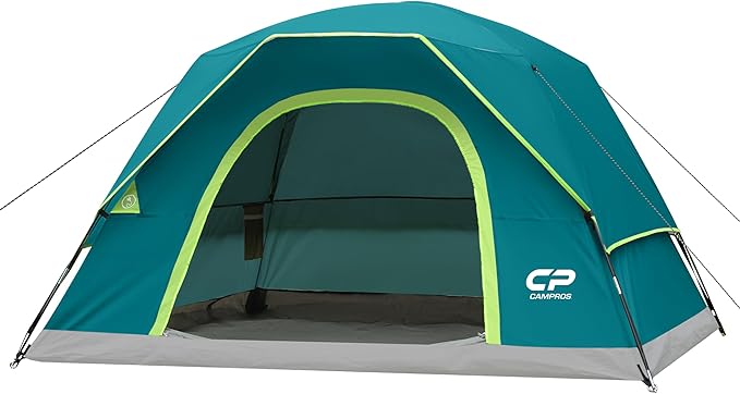 CAMPROS CP Tents for Camping 4 Person Tent Waterproof Windproof Double Layer Camping Tent, Easy Setup Dome Tent with Large Mesh Windows & Wider Door for Outdoor Camping & Hiking