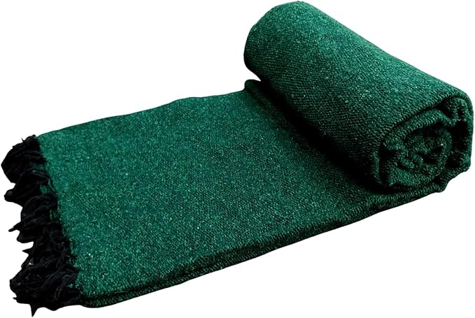 Open Road Goods Solid Color Mexican Yoga Blanket – Large Handwoven Throw for Yoga, Beach, Camping or Home – Soft and Durable Cotton Blend