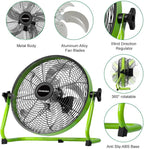 12'' Solar Powered Floor Fan Rechargeble,18000mAh Battery Operated Fan 5-Blade Solar Portable Outdoor Fan 360° Tilt for Outside, Greenhouse, Camping, Shed