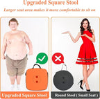 Fishboy Upgraded Square Collapsible Stool, 400lbs Max Weight, Lightweight But Sturdy, Portable Retractable Folding Telescoping Foldable Camping Stool for Adults Outdoor Fishing Hiking Travel BBQ