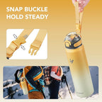 Enerbone 32 oz Insulated Water Bottle, Stainless Steel Bottle with Carrying Strap, Double-Wall Vacuum Insulation Design, Leakproof Sports Bottle with Straw, Keep Drinks Cold or Hot for Hours