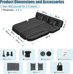 SUV Air Mattress Double-Sided Flocking Car Mattresses for Car Bed, Travel Camping Sleeping Bed with Air Pump 2 Pillows
