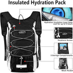 Insulated Hydration Pack Backpack with 3L BPA Free Leak-Proof Water Bladder, Keep Liquids Cool for Up to 5 Hours, Daypack for Hiking, Running, Cycling, Hunting, Climbing
