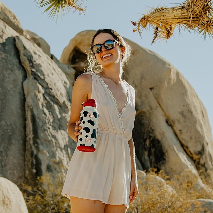 BOTTLE BOTTLE 32oz Insulated Water Bottle Stainless Steel Sport Water Bottle with Straw Dual-use Lid Design for Gym with Pill Box