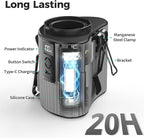 KITWLEMEN Portable Waist Fan - Personal Clip on Belt Fan, 5 Speeds 20H Cooling, Rechargeable Battery Operated, Wearable with Lanyard for Camping, Travel, Jobsite (Gray)