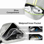 Hoedia Sports Drawstring Backpack - String Swim Gym Bag with Shoes Compartment and Wet Proof Pocket for Women&Men