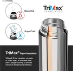 EcoVessel Stainless Steel Water Bottle with Insulated Dual Lid, Insulated Water Bottle with Strainer and Silicone Bottle Bumper, Coffee Mug – 20oz (Black Shadow)