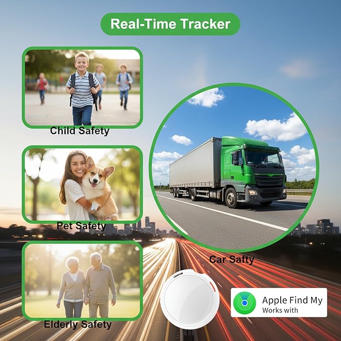 No Subscription GPS Tracker for Vehicles Work with Find My (iOS Only) Magnetic Case Real-Time Location Mini Item Finder Global Coverage Hidden Car Tracking Device SIM Card Required or No Monthly Fee