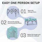 EAGLE PEAK Flex Ultra Compact 5x5 Pop-up Canopy, Sun Shelter, Changing Room, Portable Privacy Tent for Pool, Fashion Photoshoots, or Camping, White/Light Blue