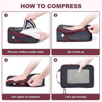 7 Set Compression Packing Cubes Packing Organizer for Travel,Travel Accessories for Carry on Luggage Suitcase Backpack Expandable Organizers